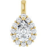 3 Carat Pear Shape Diamond Halo Pendant in 14K Gold